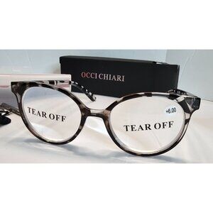 Occhi Chiari Womens Tortoiseshell Reading Glasses +6.00 With Case & Accessories